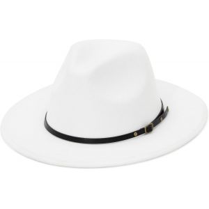 Cauc-Eozy Chapeau Fedora Classique &Agrave; Large Bord Pour Homme En Feutre Panama Fedora Chapeau De Jazz Pour Homme Pour F&ecirc;te De Plage En Plein Air - Neuf