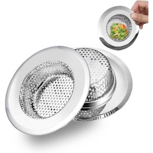 Jgd-Filtre &Eacute;vier Cuisine, Filtre &Agrave; &Eacute;vier En Acier Inoxydable, Grille Pour Evier Cuisine, 18 Mm De Profondeur, 2 Pi&egrave;ces 2,75 Pouces/7cm - Neuf