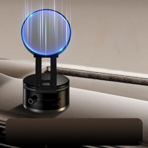 Support Telephone Voiture Magnetique Ventouse, pour Mag-Safe, Porte T&eacute;l&eacute;phone Voiture R&eacute;glable &agrave; 360&deg;, Pliable Support Phone Aimant sous Vide pour Le Tableau de Bord et Le Pare-Brise - Neuf