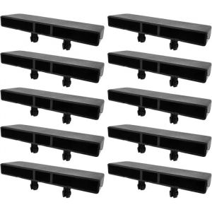 10x Embout Support Latte Double 38 x 8 mm Plastique pour sommier Cadre m&eacute;tal Embout lit Meuble Tenon, Noir - Neuf