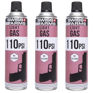 3 X Bouteilles De Gaz Sec Swiss Arms Light 110 Psi 400 Ml - Neuf