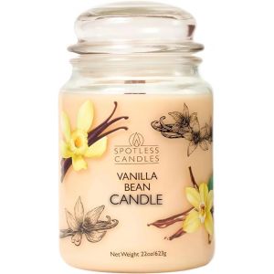 Bougie gousse de vanille Pot en verre de 22 oz avec mèche en bois dans un pot décoré dans une boîte cadeau de présentation et une boîte d'expédition de protection - Neuf