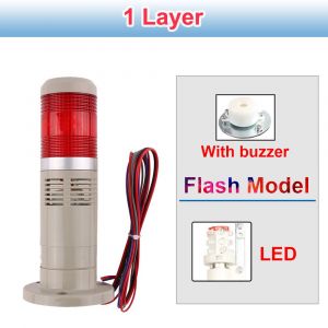 Lampe à Signal industriel 12V/24V AC 110V/220V,indicateur LED Normal rouge vert avec buzzer - Type Flash and sound 1-DC 12V - Neuf