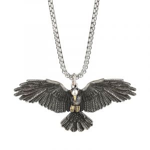 (Style 18) Collier Avec Pendentif Aigle En Acier Titane Pour Homme, Style Urbain, Punk Hip-Hop, Garçons - Neuf