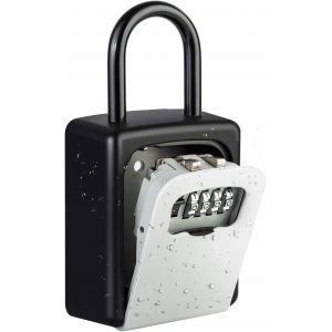 Key Lock Box Avec Crochet, [Mise À Jour] [Fixation Murale] Extérieur Étanche Boîte À Clé Sécurisée, Combinaison Clés Stockage Boîte De Verrouillage, Pour Maison Garage À L'école - Neuf