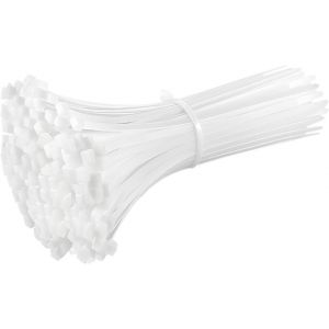 Lot de 100 serre-c&acirc;bles en plastique de qualit&eacute; sup&eacute;rieure-Serre-c&acirc;bles autobloquants-En nylon-Multi-Purpose-Pour la maison,le bureau,le jardin,l'atelier,l'int&eacute;rieur,l'ext&eacute;rieur (blanc. - Neuf