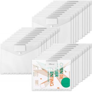 Tianyi-Lot De 30 Pochette Plastique Document A4, Pochette À Bouton Pression, Pochettes Classeur En Plastique A4 Transparente, Porte Document, Chemise Plastiques Transparents - 30.5 * 24cm - Neuf