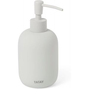 KAL-Distributeur De Savon En C&eacute;ramique Soft, Toucher Doux Et Finition Mate, Sans Bpa, Blanc Dimensions : 9,5 X 8 X 17 Cm - Neuf