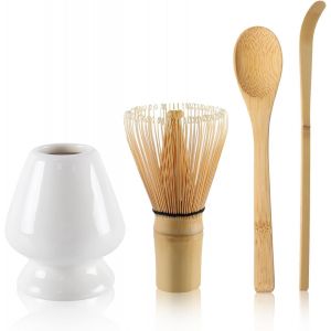 KALANKA-Ensemble à thé matcha avec fouet et cuillère à matcha - Avec fouet en céramique - Accessoire pour matcha - Blanc - Neuf