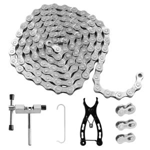 Attache Rapide Chaine Velo 6/7/8/ Vitesses Chaine De Velo 1/2x3/32 Pouces 116 Maillons Ensemble D'outils De Chaîne De Vélo Facile À Démonter Pour Réparation De Bicycle Missing Link - Neuf