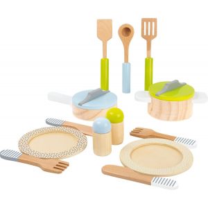 Service De Table Et Lot De Casseroles En Bois Pour La Cuisinede Jeu Des Enfants,15 Pi&egrave;ces,11098 - Neuf