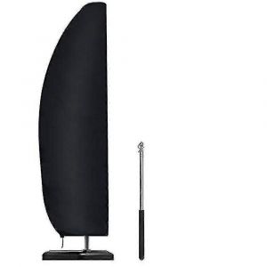 Housse De Parasol Extra Large Pour Parasol D&eacute;port&eacute;, Imperm&eacute;able Et Coupe-Vent, En Tissu Oxford Ultra-R&eacute;sistant Et Ind&eacute;chirable, Avec Fermeture &Eacute;clair (265 X 40/70/50 Cm) - Noir - Neuf