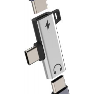 TRAHOO-Adaptateur USB C Audio Chargeur (2 en 1) pour Apple &Eacute;couteurs Type C pour iPhone 16 Pro Max Compatible avec Samsung S24 S23 Convertisseur pour iPad Android DAC C&acirc;ble auxiliaire Headphone Dual - Neuf