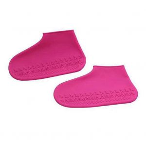 Hjlian Couvre-Chaussures Impermeables, Reutilisables, Antiderapants (Rose Chaud, Taille S) - Neuf