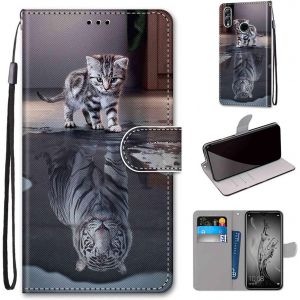 Kal-Coque Etui Pour Huawei P Smart 2019 / Honor 10 Lite Étui Housse En Cuir Avec Carte Fente, Fonction Support Fermeture Magnétique Coque Compatible Pour Huawei P Smart 2019 / Honor 10 Lite - Neuf