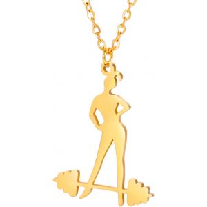 Kal-Collier D'halt&egrave;res Avec Battement De Coeur Pour Fille, Pendentif En Acier Inoxydable, Musculation, Athl&egrave;te, Exercice, Bijoux Inspir&eacute;s Du Sport Pour Femme - Neuf