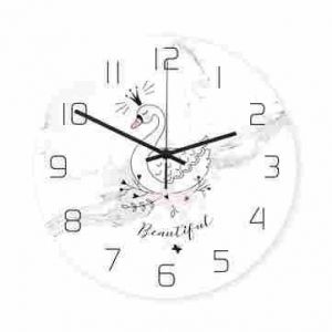 Horloge murale silencieuse &agrave; quartz CC057, 30 cm, en acrylique blanc, pour la d&eacute;coration de la maison et du bureau - Neuf
