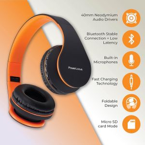 Casque Bluetooth Sans Fil - Casque Sans Fil Avec Micro Int&eacute;gr&eacute; - Hi-Fi Stereo U2013 Micro Sd/Tf, Fm Radio U2013 Casque Pliables U2013 Pour Iphone/Android/Ipad/Ordinateurs Portables (Orange) - Neuf