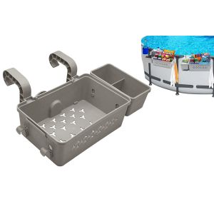 Panier de rangement pour piscine hors sol avec porte-gobelets et crochets - Neuf