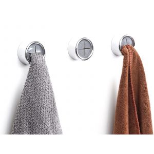 Lot de 3 porte-serviettes adh&eacute;sifs ronds pour cuisine et salle de bain - Neuf