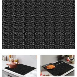 Protection Plaque Induction Silicone Protege Plaque Induction Antid&eacute;rapant Tapis de Cuisson Antitache Prot&eacute;ger Plans Travail Tapis Silicone Cuisine pour Four Micro-ondes (78 x 52CM) - Neuf