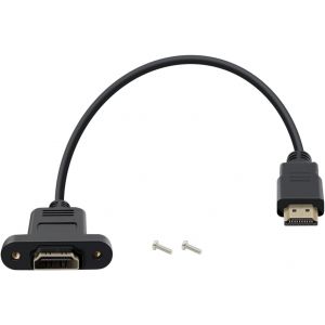 CFRY-Câble D'extension HDMI avec Panneau de Montage Câble HDMI 4K 10 Gbps 60Hz Pour Lecteur Blu Ray, TV HD, XBOX360, TV 3D (1m) - Neuf
