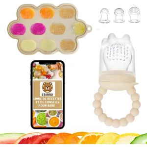 Grignoteuse B&eacute;b&eacute;|Anneau Dentition Int&eacute;gr&eacute;|3x Tetine 3 Tailles [3 > 34 Mois]|Sans Bpa|Bac A Glacons Avec Couvercle Bebe Pour Lait Maternel|Moule A Glacon Pour Sucette Grignoteuse Bebe - Neuf