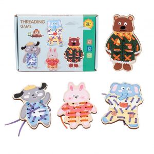 Cartes à coudre pour enfants, planche à lacer et à enfiler, jouet de motricité fine, ensemble éducatif coloré, idéal pour les voyages - Neuf