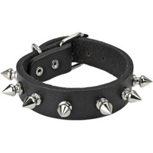 Kal-® Bracelet En Cuir Synthétique Noir Argenté 240 Mm De Long 18 Mm De Large En Acier Inoxydable Pour Homme Et Femme - Neuf
