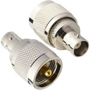 2 x adaptateur coaxial BNC UHF PL259 connecteur UHF mâle vers BNC femelle adaptateur d'antenne radio portable pour antennes SO239/RF/appareils LAN sans fil/radio Wi-Fi - Neuf