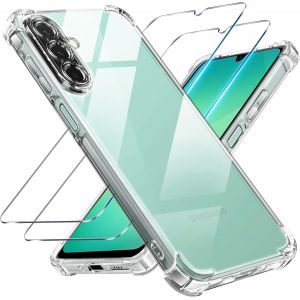 KWEX-3 en 1 Coque et Verre Tremp&eacute; pour Samsung Galaxy A26 5G, [Coussin d'air Int&eacute;gr&eacute;] Anti-Jaunissement Souple TPU Bumper Coque Protection pour Samsung a26 5g, Transparente - Neuf