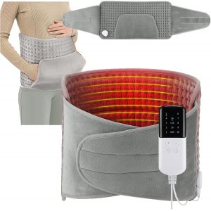 JGD-Ceinture Lombaire Chauffante, Coussin Chauffant, 125 x 30 cm Ceinture Chauffante, 4 R&eacute;glages de Minuterie, 10 Temp&eacute;rature Couverture &eacute;lectrique Pour le dos, le Ventre et la Taille, Chauffage Rapi - Neuf