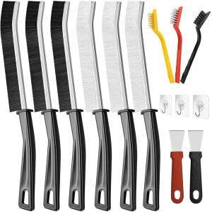 14 Pièces Brosse De Nettodes Interstices,Brosse Joint Carrelage À Poils Durs Avec Poignée/Trou Pour Salles De Bains Cuisines,Brosse À Joint Carrelage Pour Rainure Fenetre Toilettes - Neuf