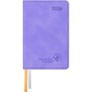 JEXNOVASHOP-Mini Agenda 2026 de Poche Semainier A7 11,5 x 7,5 cm Version Française, Couverture Souple en PU Cuir - Super Petit Weekly Planner, D'Jan 2026 à Déc 2026, Papier 70 g/m², Lilas - Neuf