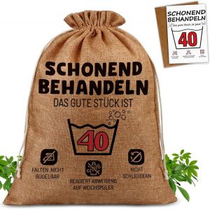 Pochette Cadeau Humoristique Pour 40e Anniversaire Avec 40 Cartes D'anniversaire - Cadeaux Pour Homme Et Femme - Emballage 40e Cadeau D'anniversaire - Traiter En Douceur 40 (40 X 30 Cm) - Neuf
