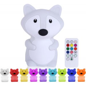 &reg; Veilleuse Renard (Grande) - Avec Fonction De Tapotement Et T&eacute;l&eacute;commande - Lampe Led De Nuit Rechargeable - Cadeau De Naissance - Jouet - Chambre De B&eacute;b&eacute; - Lampe Enfant Premium - Neuf