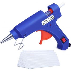 Chenquansarl-Pistolet À Colle C 20w Bâtons Chauffrage Rapide Et Sûr Pistolet À Colle Avec 30 Bâtons De Colle 7x150 Mm, Anti Écoulement Pour Réparation,Artisanat,Diy,Maison,Bureau-Bleu Pistolet A Coll - Neuf