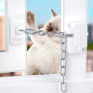 YEMAESRE-Lot De 2 Verrous De Fenêtre Pour Fenêtres En Pvc Auto-Adhésifs Pour Sécurité Des Enfants Et Des Animaux Domestiques, Verrouillage De Fenêtre Réglable, Sans Perçage Pour Métal, Bois, Fenêtre - Neuf