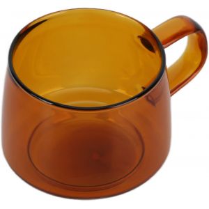 Tasse À Café En Verre, Tasse À Café En Verre Avec Poignée, Tasse À Café En Verre À Large Ouverture De 250 Ml, Tasses À Expresso Transparentes, Tasses En Verre Pour Boissons Chaudes(Brun) - Neuf