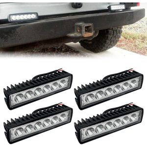 Yujtg-4 Pièces Projecteur De Travail Led 18w Projecteur Hors Route Phare Supplémentaire 12v Phare 6000k Phare Supplémentaire Ip67 Étanche Feu De Recul Pour Tracteur Excavatrice Vus, Utv, Vtt - Neuf