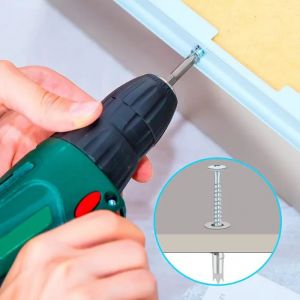 100PCS Vis et Chevilles M&eacute;tal, Cheville pour Plaques de Pl&acirc;tre, Chevilles Auto Foreuses, Cheville Placo avec Vis - Neuf