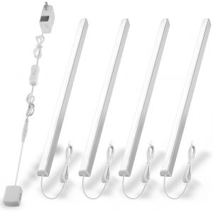 Subzonal-Eclairage Led Pour Vitrine : Lot De 4 Barres 31cm En V, 1200lm, 12w, Blanc 6000k - Parfait Pour Armoires. - Neuf