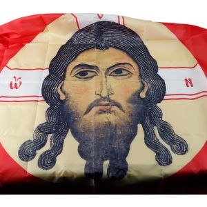Mevronisshop-J&eacute;sus Gonfalon Imp&eacute;rial Christ Religion Foi Visage Drapeau Imp&eacute;rial Russe Banni&egrave;re Int&eacute;rieure Et Ext&eacute;rieure (3x5 Pieds) - Neuf