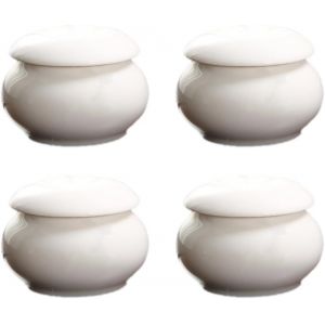 Kal-1 Pot En Céramique Avec Couvercle, Polyvalent, Petit Bocal, Sucrier, Mini Boîte À Café Pour Le Stockage Et Le Remplissage Pour Gloss À Lèvres, Café, Sucre, Thé, Épices, Blanc, 3,3 X 2,3 Cm - Neuf