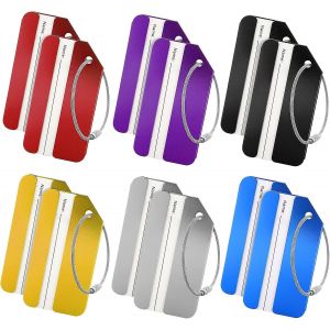 12 Pack Étiquettes de bagages en métal Étiquettes en alliage d¿aluminium - Neuf