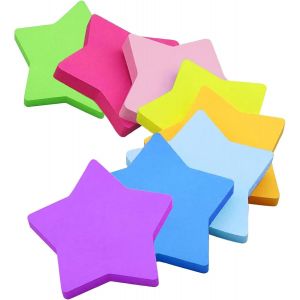 Lot De 8 Notes Autocollantes En Forme D'étoile - Bloc-Notes - Pour Bureau, Étudiants, Cadeau D'anniversaire, Noël - Neuf