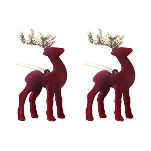 Pendentif de Noël arbre de Noël ornements décoratifs de cerf rouge - Neuf