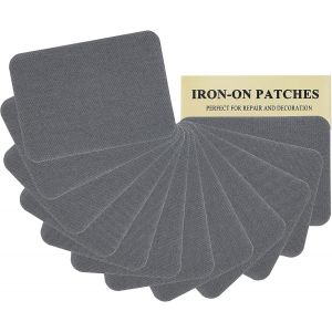 Lot De 12 Écussons Thermocollants En Tissu Gris De Qualité Supérieure,Colle Forte,100 % Coton,Taille 7,6 X 10,2 Cm - Neuf