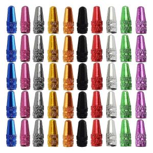 50pcs V&eacute;lo Presta Valve Cap Aluminium Presta Cyclisme Valve Cap V&eacute;lo Pneu Casquette De Style Fran&ccedil;ais - Neuf
