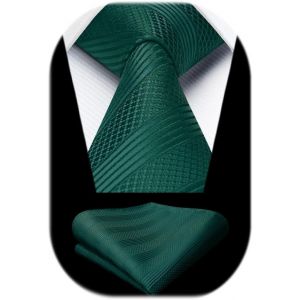 Men's Tie And Clutch Set 8.5 Cm Silk Ties For Men Plaid Stripes Tie For Wedding Party Business.[B251] - Neuf